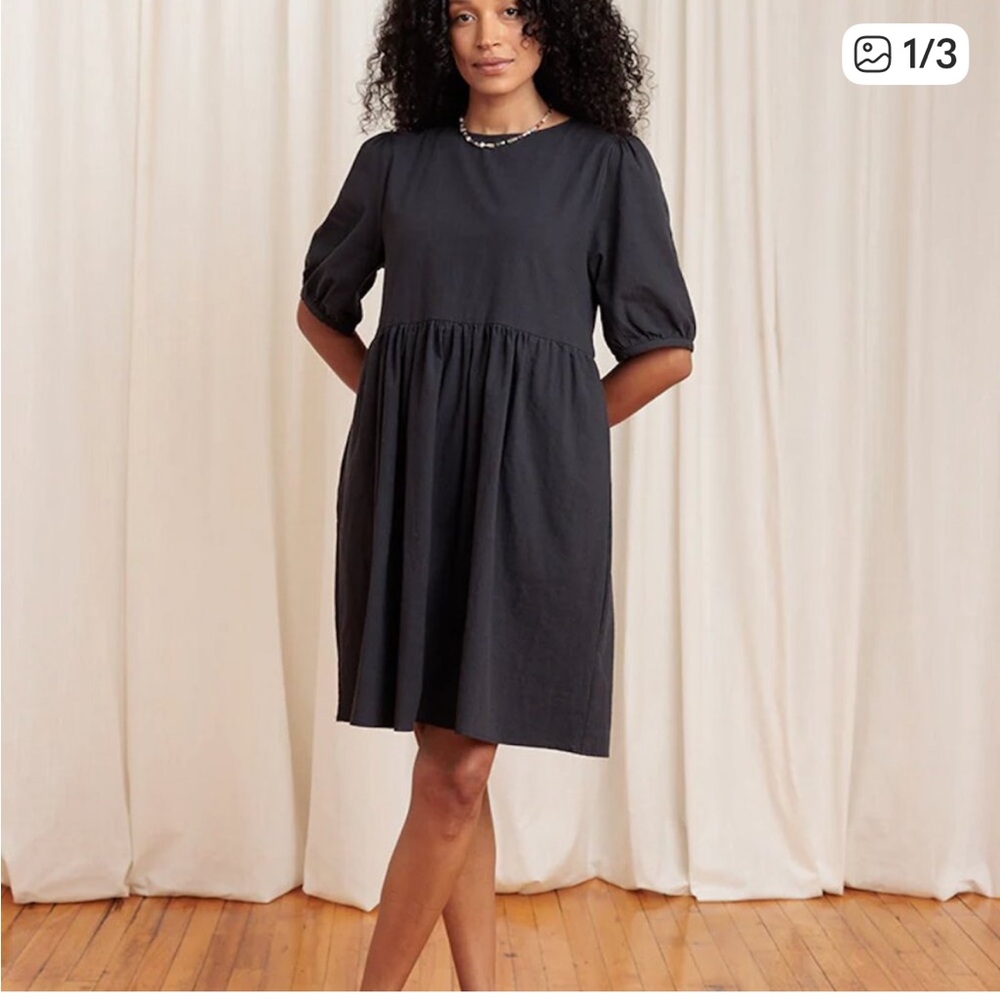 Tradlands Black Puff Sleeve Dress